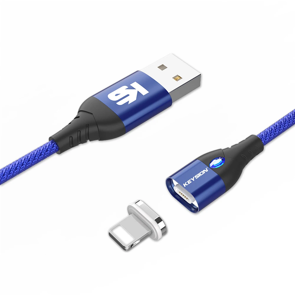 KEYSION USB-C Магнитный кабель для samsung Galaxy A70 A50 A30 A20 кабель 1 м 3A провод для быстрого заряда тип-c Магнитный кабель для зарядки телефона - Цвет: Синий