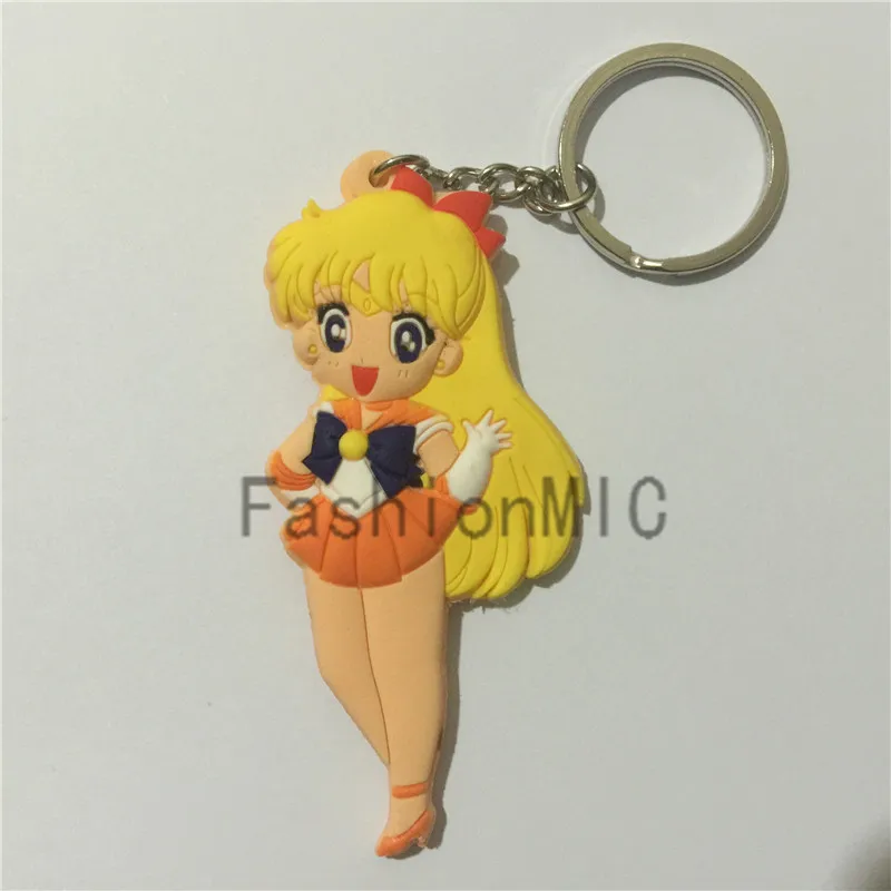 

Llaveros Key Chain Japanese Comic Pretty Soldier Sailor Venus silicone keychain anime figure PVC keyring accessories