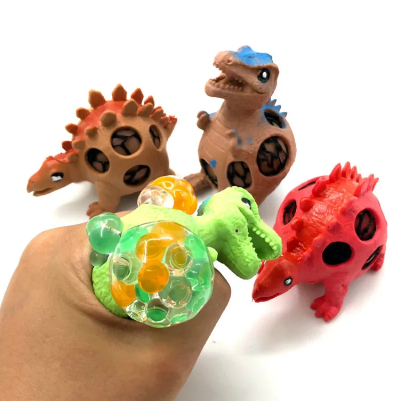 

Funny kids toys Squishy Vent Dinosaur Grape Ball Mesh Ball Squeeze Decompression Children's Toys Beads Dinosaur Extrusion Adult