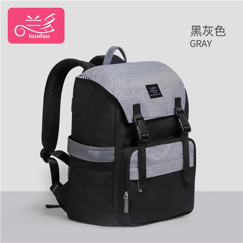 LAND Mommy пеленки мешок рюкзак для мам Большой Емкости Путешествия подгузник мешок водонепроницаемый для детской коляски MPB03 - Цвет: MPB03-gray(2g)