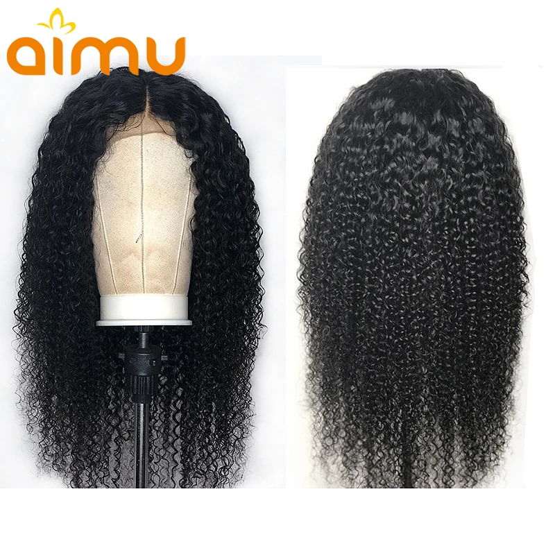 

Invisible HD Lace Front Afro Kinky Curly Human Hair Wigs For Black Women Remy BrazilianTransparent Pre Plucked Bleached Knots