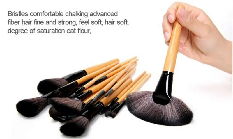 24 шт. Make Up Brush Set Maquillaje черный макияж кисти профессиональный высокое качество комплект с puleather сумки макияж инструментов