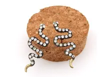 Модные горячие продажи новое прибытие винтажные полные стразы твист маленькая змея серьги-гвоздики E306 - изображение