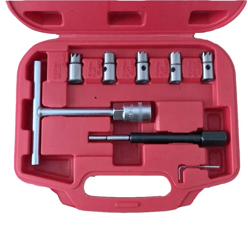 

8 PCS diesel valve reamer Valve base cleaning reamer Diesel injector base cleaning reamer Hand reamer Valve reamer set