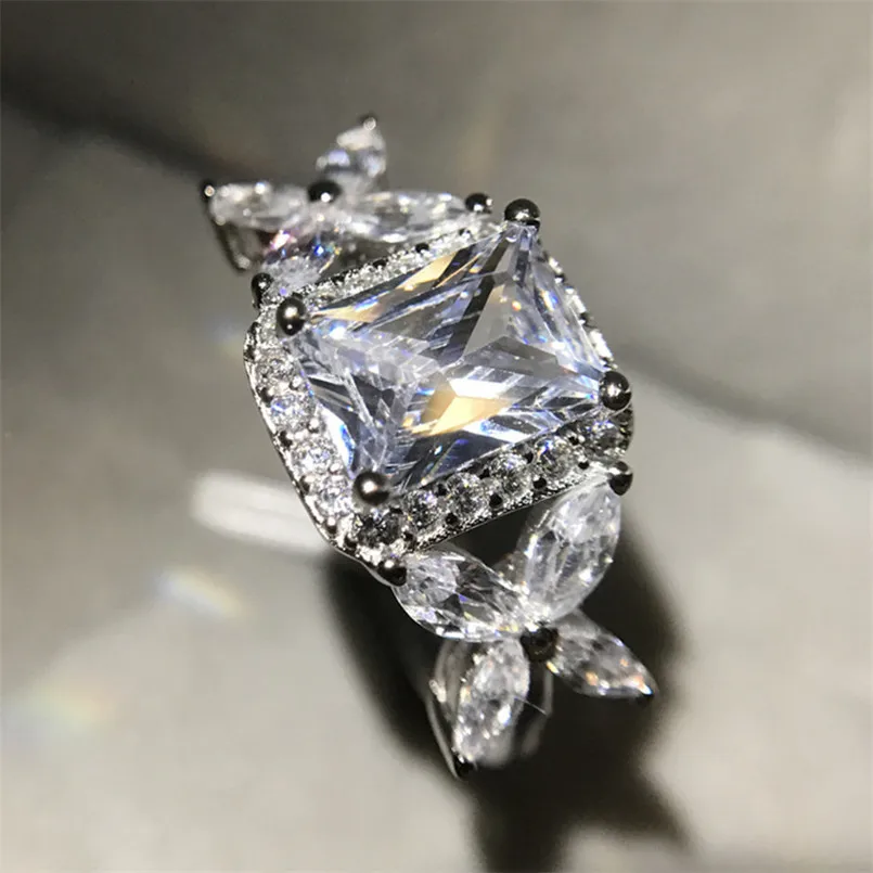 Настоящее Серебро S925 пробы ювелирные украшения кольца для женщин Свадебные