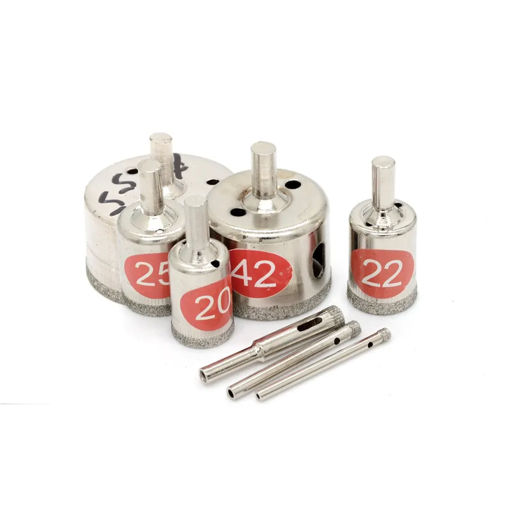 2Pcs 4 55mm Diamond Coated Core Hole Saw Drill Bit Set Tools for Tiles