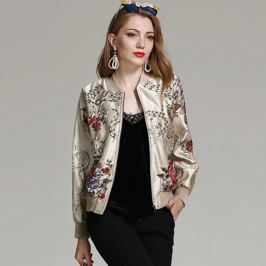 Designs Photo Femmes Royaume De Broderie Piste Élégantes Style Mince Patch As Mode Veste 2018 Automne Luxe Court Aeleseen uni Hiver qSMVUzp