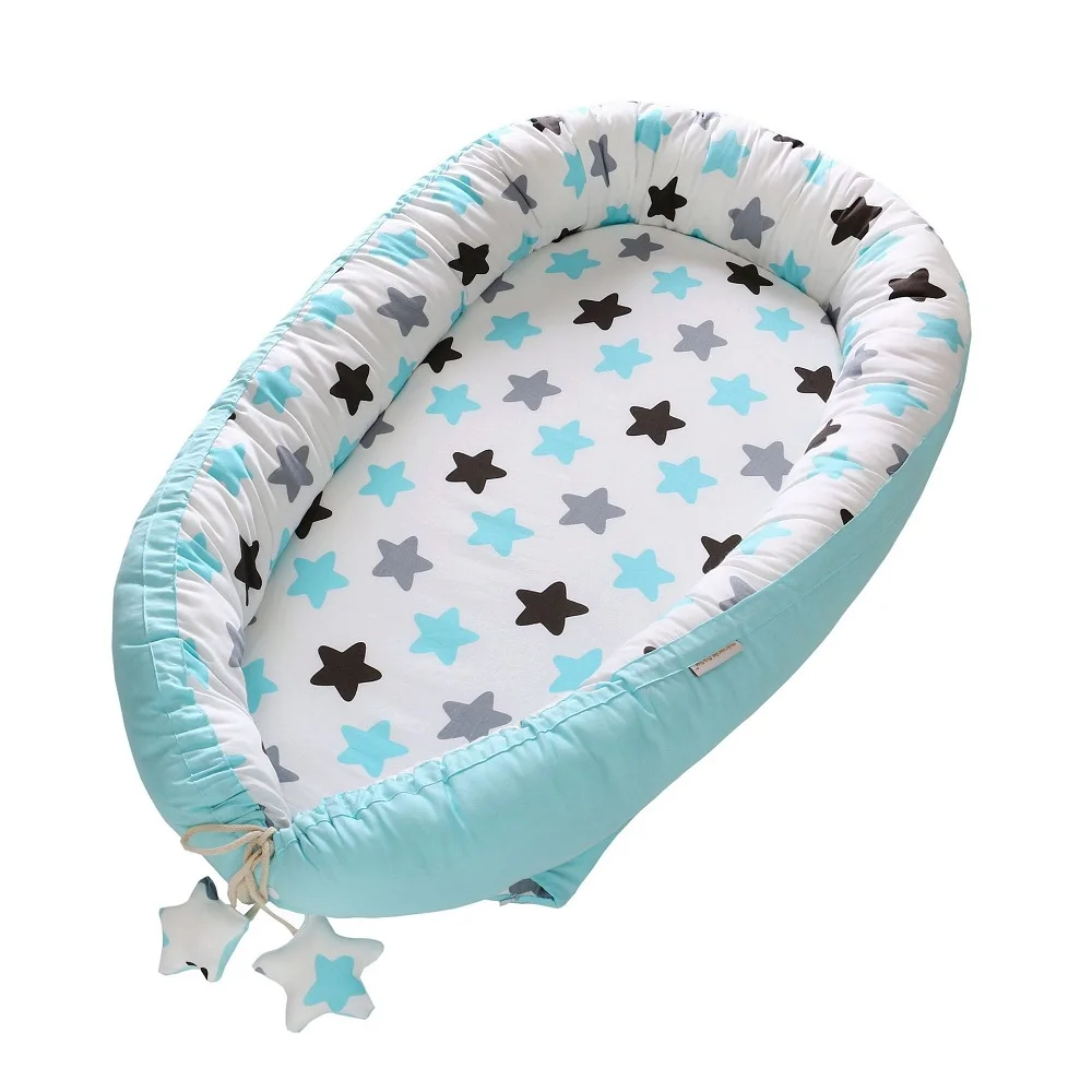 

Pure Cotton Baby Nest Bed Cradle Cot Travel Crib Bed For Newborns Portable Baby Crib Washable Bed for 0-3 Years Old