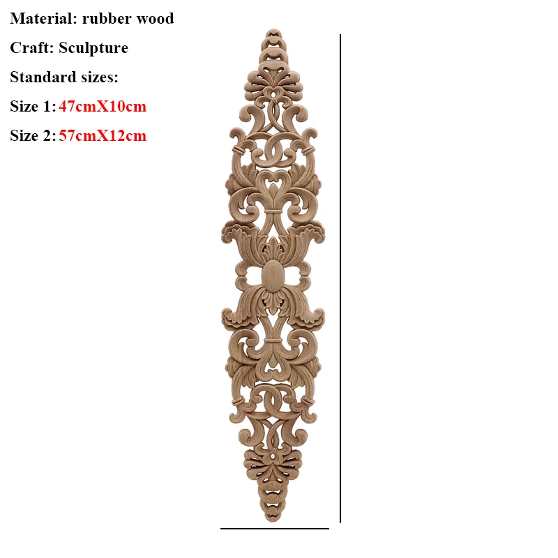 Unpainted Wood Carved Wave Flower Onlay Decal Corner Applique for Home Furniture Decor ornament crafts wooden figurine crafts glass fruit pendants