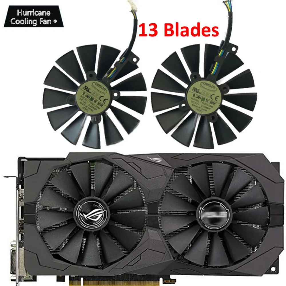 Вентилятор для видеокарт 95 мм T129215SM 4Pin 12В ASUS STRIX GTX 1050 1050Ti 1070Ti 1080Ti RX 470 570 580 RX470 RX570 RX580