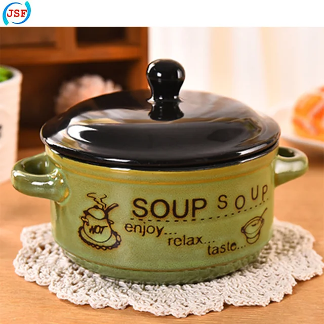 Fashion Heat Resistant 5 inch Korean Soup Ceramic Bowls With Lids