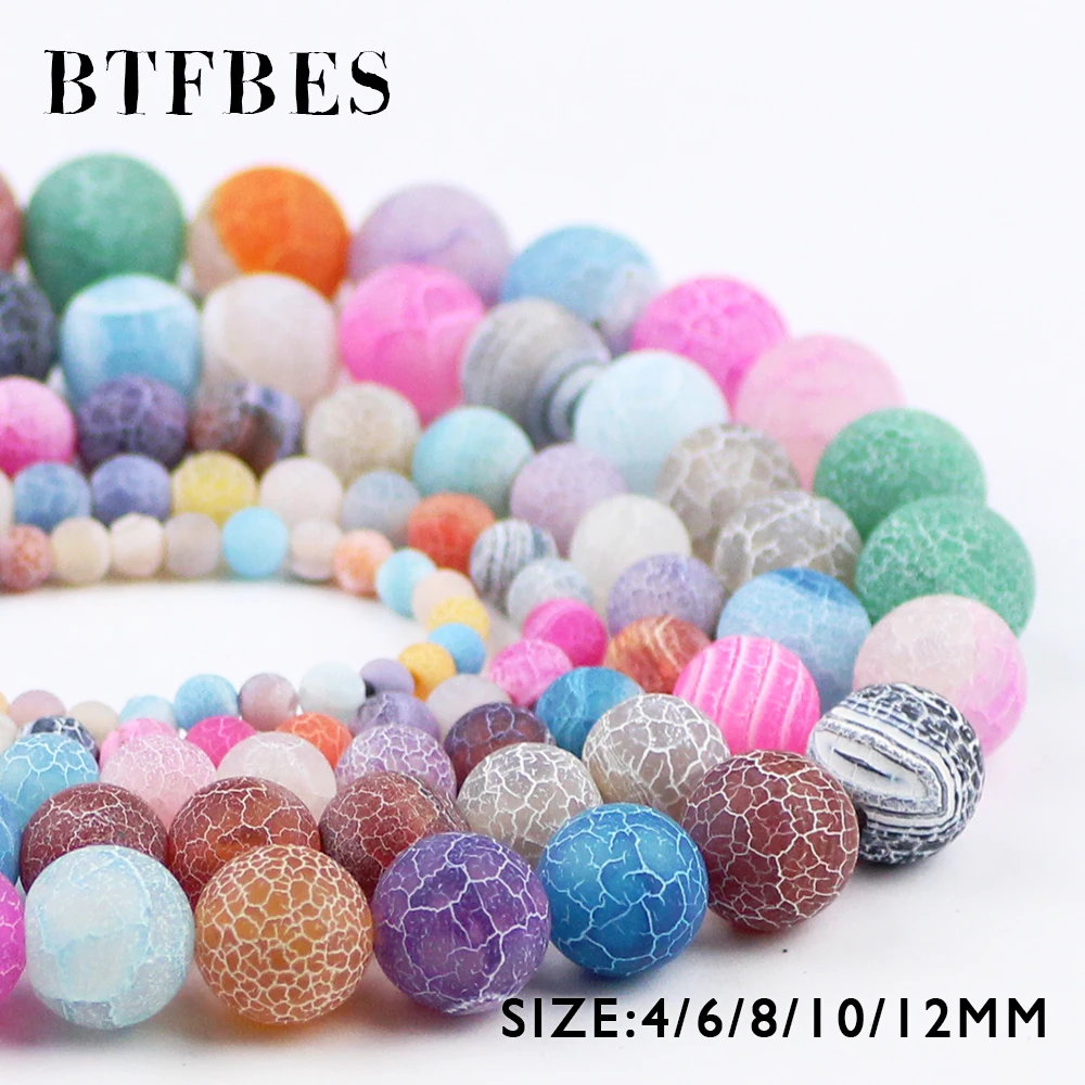 

BTFBES AAA Colorful Weathered Carnelian Beads Natural Stone 4 6 8 10 12mm Ball Round Loose Beads For Jewelry Bracelet Making DIY