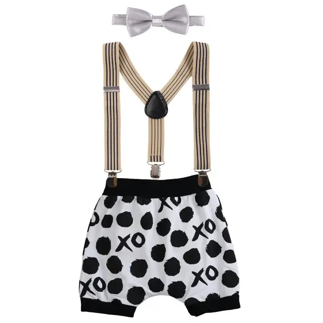 Baby Boy 1st Birthday Cake Smash Costume Harem Suspenders Pants Outfits 3pcs Set Baby Boy 1st Birthday Cake Smash Costume Harem Suspenders Pants Outfits 3pcs Set