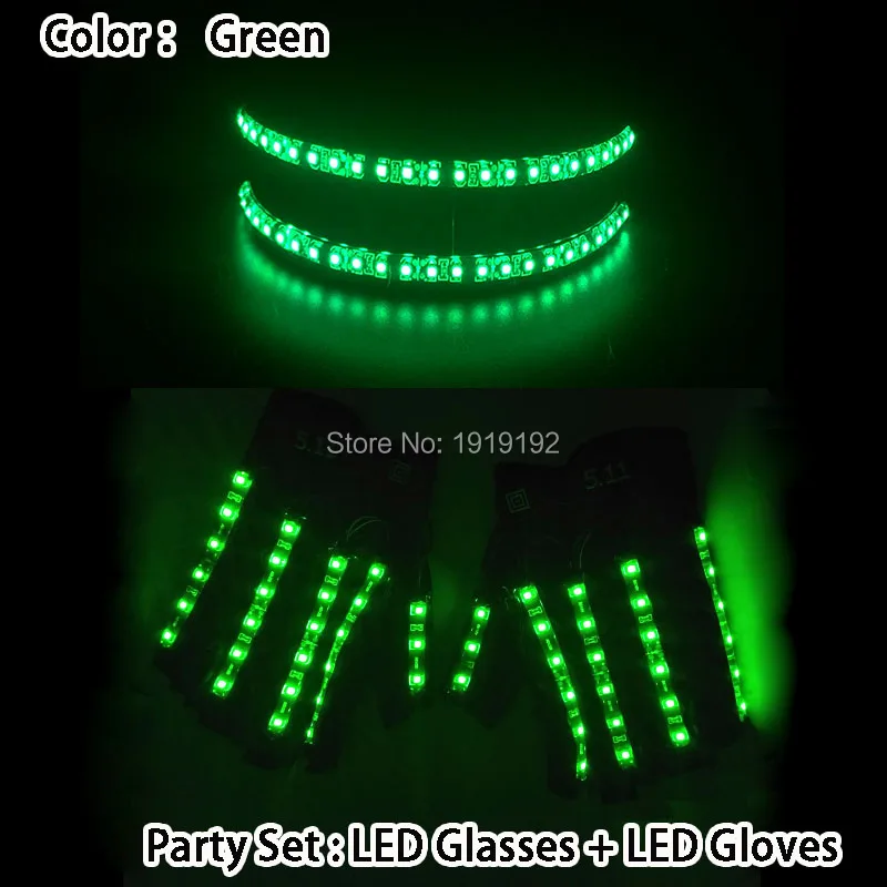 Светодиодный, очки+ светодиодный, светящийся светильник, новинка, праздничные, вечерние, для костюма, светодиодный светильник, сделай сам, украшение для диджей ночной клуб, светящиеся вечерние принадлежности - Цвет: Type 01-Green