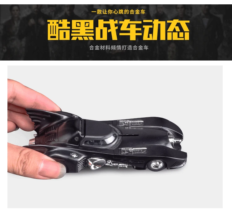 Modelo com Som e Luz Puxar para trás Brinquedos Coleção para Presentes Super Heroes Batmobile Batman Car Diecast Metal dc 1989 9 Cheap Carrinhos de brinquedo e de metal