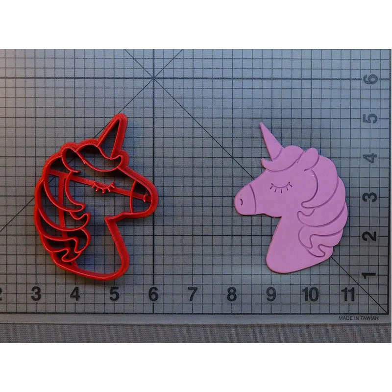 

Cute Unicorn Head Cookie Cutter Set Custom Made 3D Printed Fondant Cupcake Cake Decorating Tools Cookie Stamp Cookie Mold Cutter