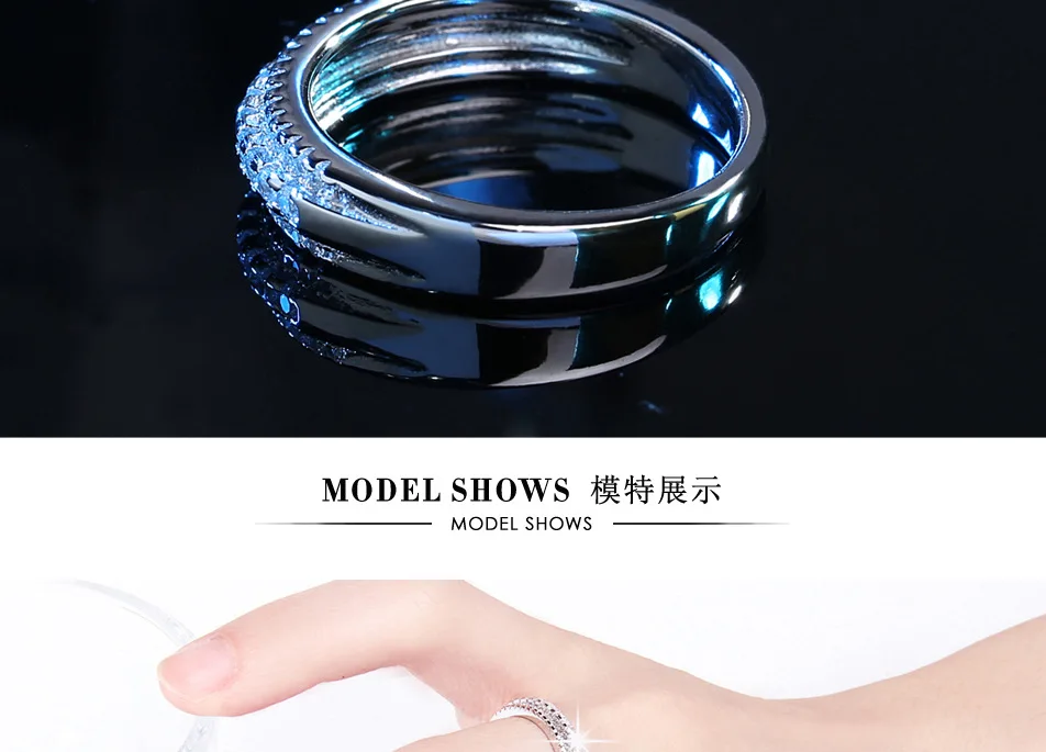 Лидер продаж геометрический круглый, прозрачный CZ круглый палец кольцо для женщин Штабелируемый обручальное 925 пробы серебряные ювелирные изделия подарок