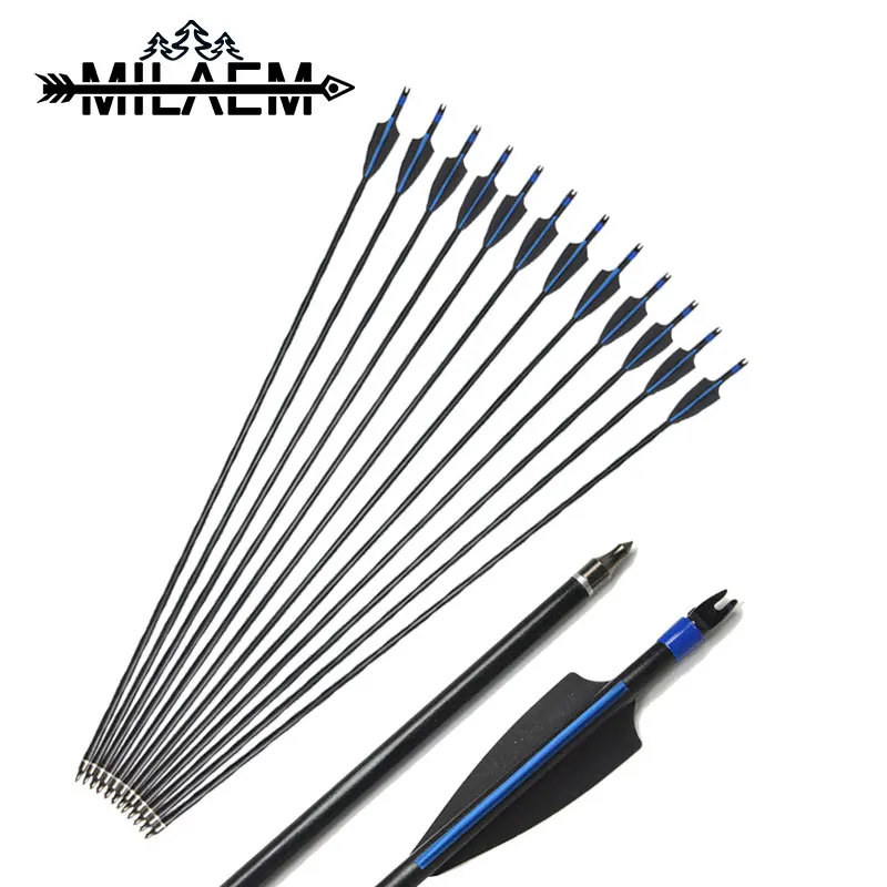 10/20pcs Archery Fiberglass Arrows Spine 500 Replaceable Arrowhead Rubber Feather Compound/ Recurve Bow Shooting Accessories