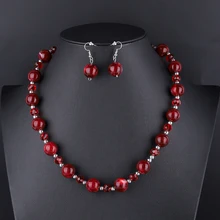 Fashion Geometric Pendants Indian Necklace Earrings Set Women Statement African Beads Crystal Jewelry Set Wedding 2017 new design handmade coral beads statement necklace set nigerian wedding african beads lace jewelry set free shipping abk849