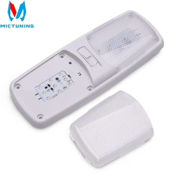 

MICTUNING 12V LED RV Ceiling Dome Light with Switch Double Dome Interior Replace Lighting for RV Trailer Camper Motorhome Boat