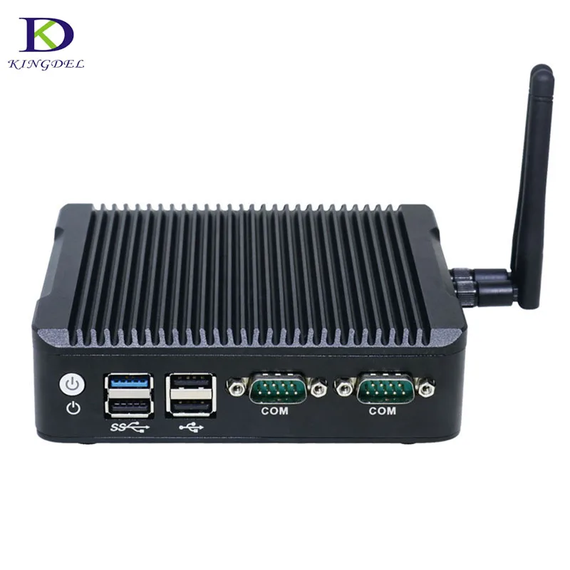 Celeron J1900 4 ядра мини ПК Мини компьютер без вентиляторов с VGA HDMI Двойной LAN 2 NIC Порты и разъёмы 2 COM или 1 COM неттоп оконные рамы 7 Мини компьютер