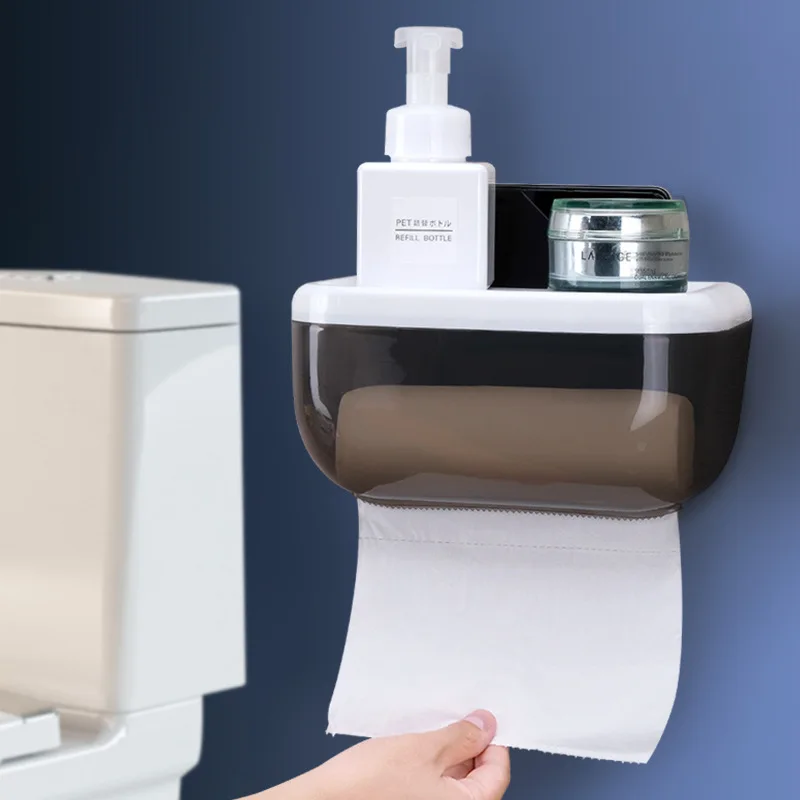 Многофункциональная Водонепроницаемая прочная присоска для ванной комнаты держатель туалетной бумаги место мобильного телефона туалетной бумаги Диспенсер Коробка для салфеток