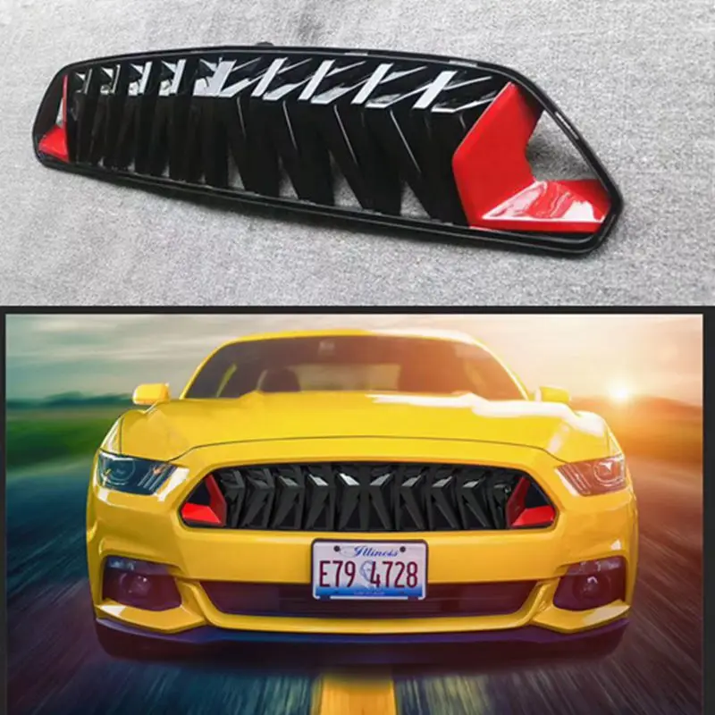 

High quality ABS color car front bumper net grille grill for Ford Mustang 2015 2016 2017 car style
