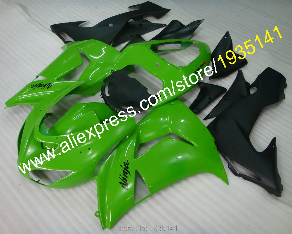 Для Kawasaki Kit ZX10R Зеленые Черные детали ниндзя Cowling 06 07 ZX 10R 2006 2007 обтекатель (литьё