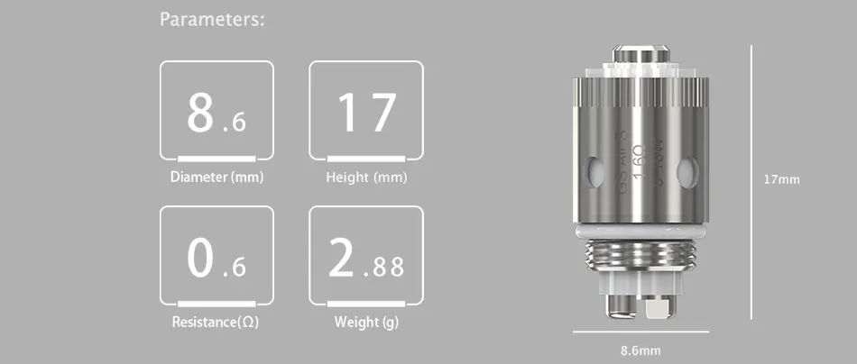 Eleaf GS Air S 1.6ohm головка iTap катушка SS316L материал представляет MTL Vaping отличный вкус подходит для Eleaf iTap комплект