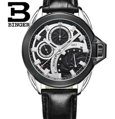 Relogios masculinos 2015 Luxury Brand Binger Watch Men Fashion Quartz Business Casual waterproof Wristwatch Full Steel