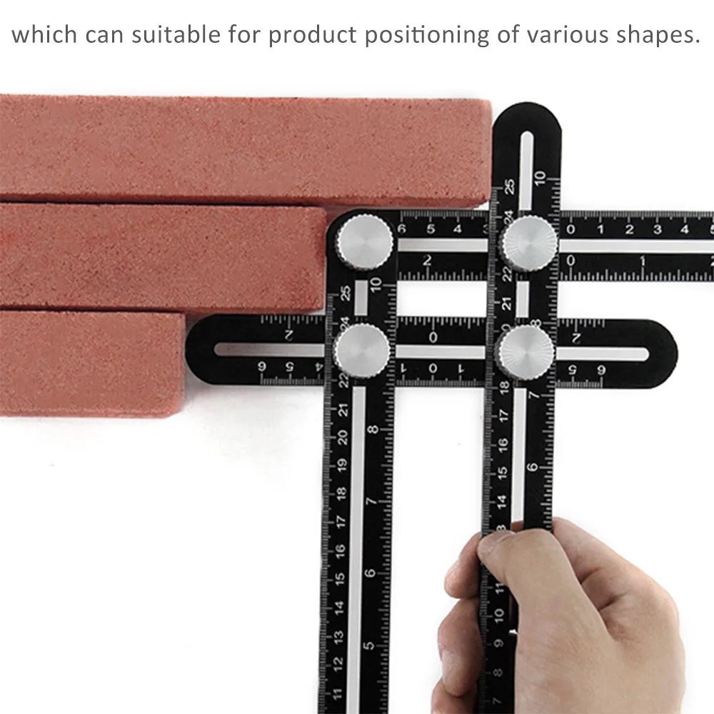 6 складной шаблон плитки инструмент транспортир многоугольная линейка макет измерительный инструмент угловая линейка Плотницкие Инструменты угломер