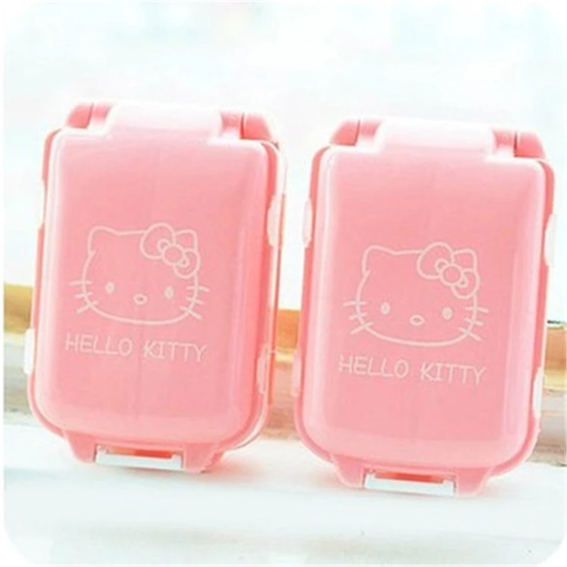 

1PC Cartoon Hello Kitty Outdoor Travel Pill Cases Portable Medicine Box Tablet Dispenser Storage Container BF