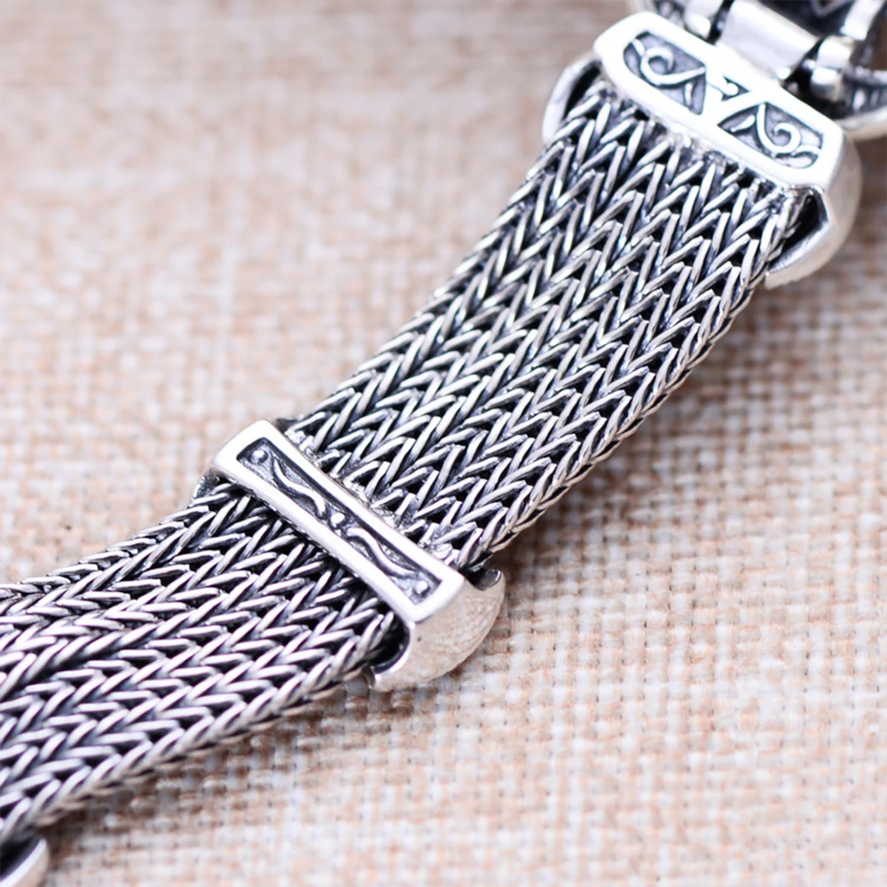 MetJakt Ограниченная серия ручной работы винтажные часы-браслет с цирконием 925 пробы Серебряный браслет для женщин ювелирные изделия
