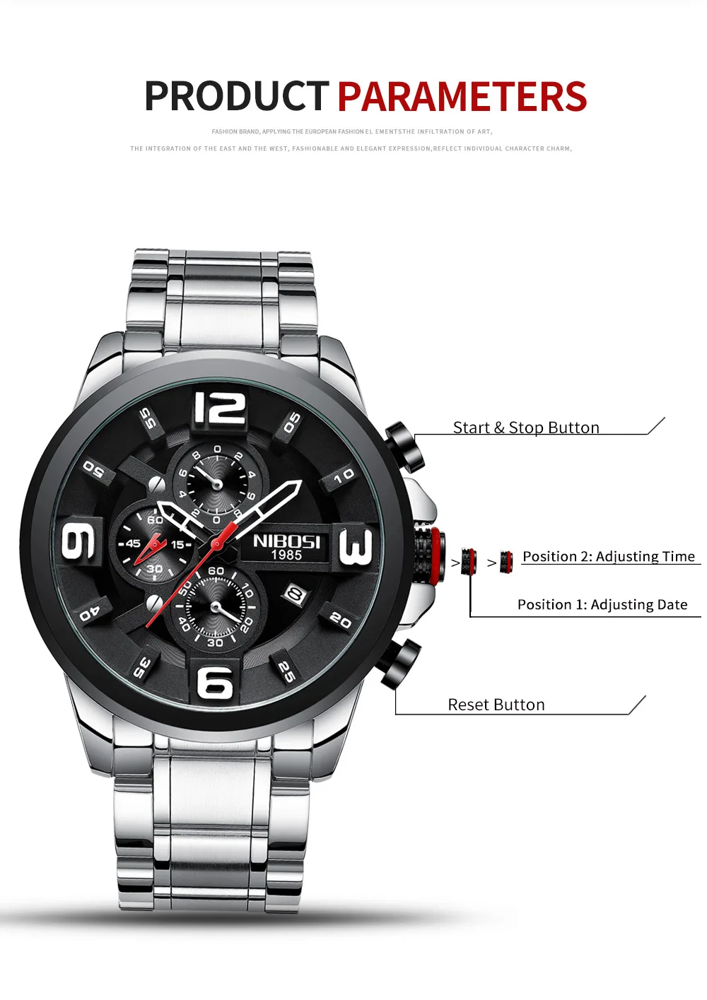 NIBOSI Reloj Hombre 2018 Men Watches Top Brand Luxury Sports Watches For Men Watches 2018 Luxury Brand Waterproof Full Steel     (8)