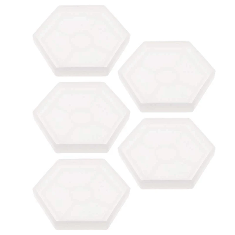 

5 Pack Clear Silicone Resin Mold Hexagon Mould For Diy Jewelry Coaster Decorative Crafts Making Supplies For Home Party Decor