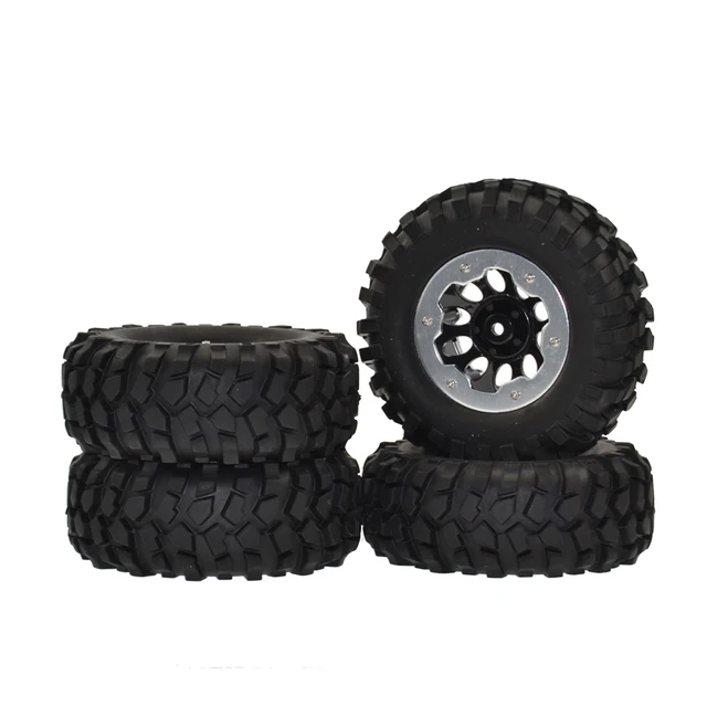 Best Price 1/10 Rc 96mm 1.9" Rubber Rocks Tyres & Metal Beadlock Wheel Rims for Axial SCX10 RC4WD D90 Tamiya CC01 RC Rock Crawler Car