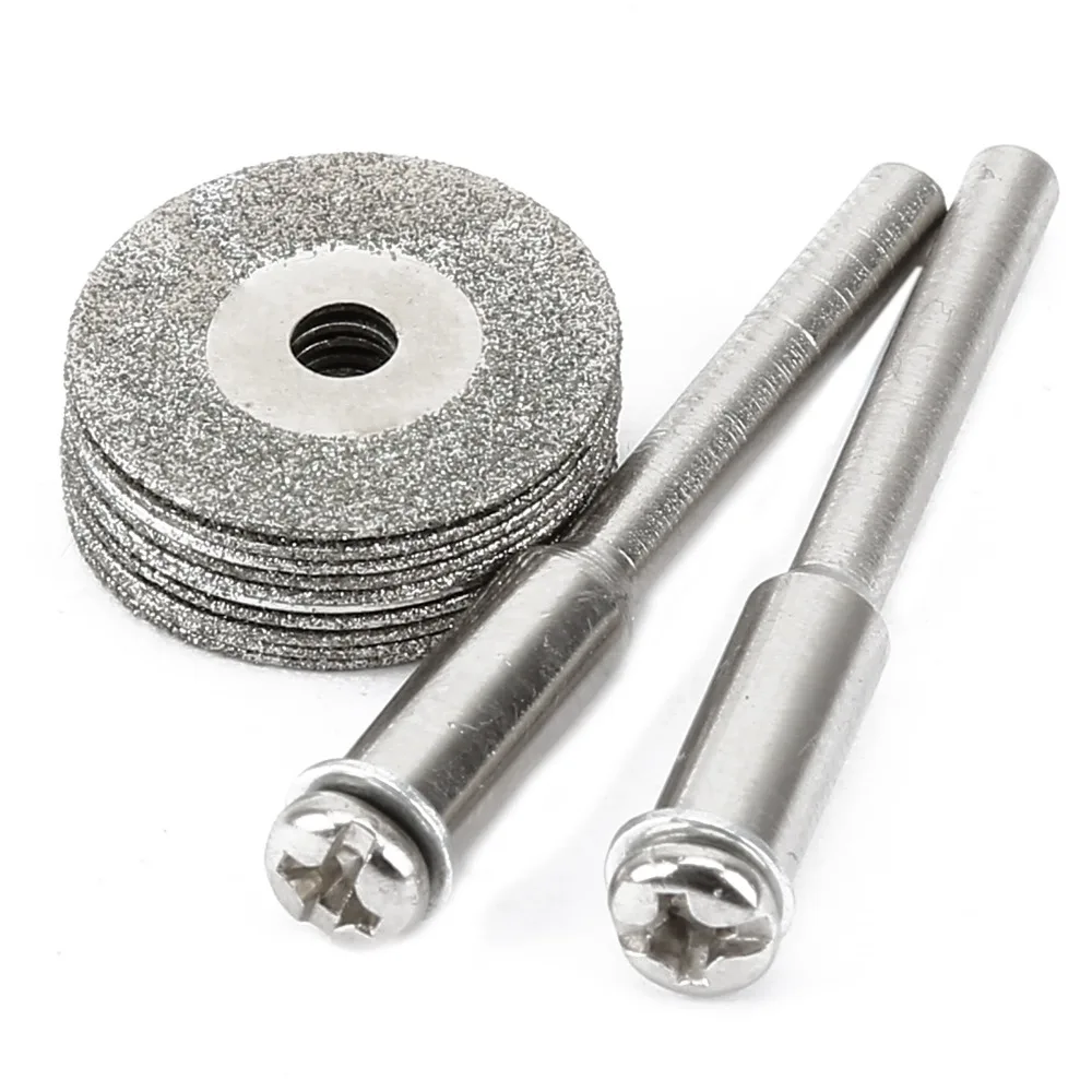 10pcs Cut Off Disc Diamond Wheel Rotary Cutting Tools & Two Mandrel Arbors 16mm 