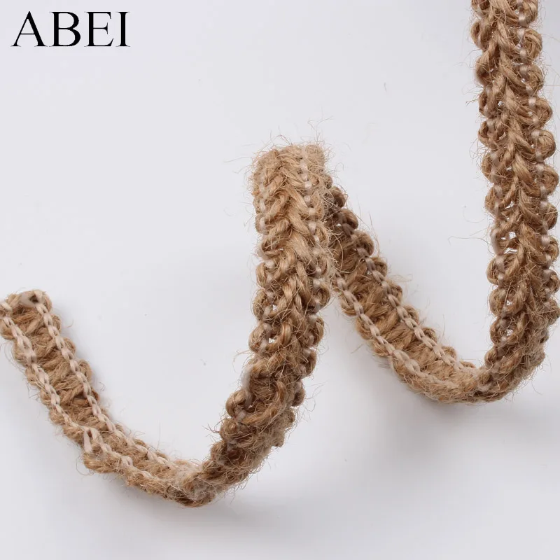10 ярдов 12 мм плетеные льняные шнуры джутовая веревка пеньковая кружевная лента DIY джутовые ленты украшения для скрапбукинга