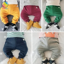 Lemonmiyu/детские штаны для девочек с высокой талией, теплые флисовые штаны, длинные весенне-осенние вязаные леггинсы Дети брюки
