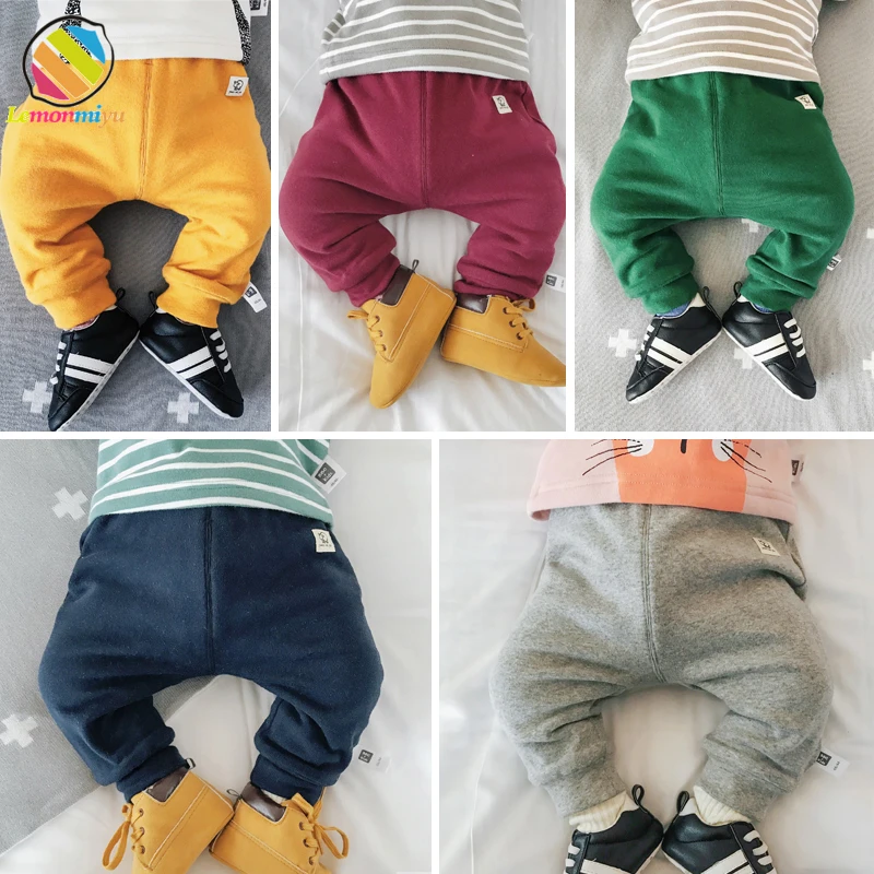 

Lemonmiyu Baby Pants Girls High Waist Warm Fleece Thicked Pants Full Length Spring Autumn Boys Knitted Leggings Kids Pants