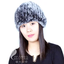 CX-C-51B модные зимние вязаные шапки с мехом животных для девочек