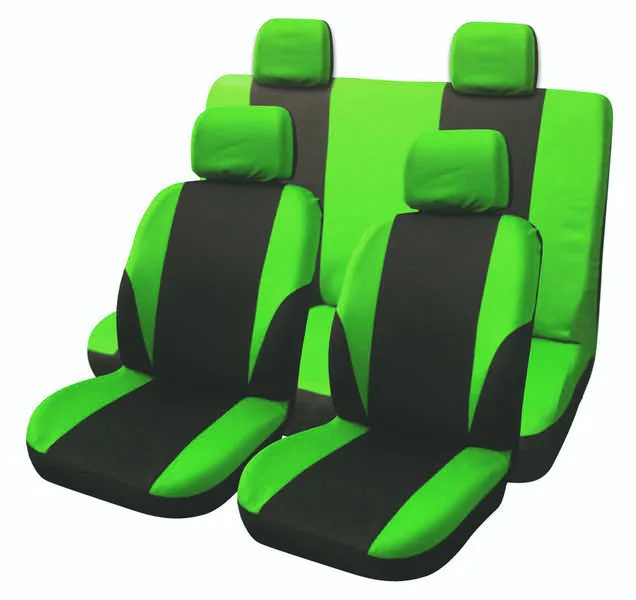 Высокое качество, чехол для автокресла, Набор чехлов для сидений, переднее сиденье, заднее сиденье, подголовник, чехол из полиэстера, черный и серый, 6 стилей на выбор - Название цвета: 8pcs green