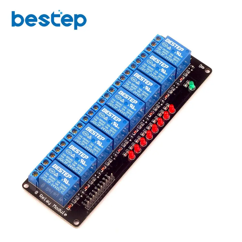 

1PCS 8 Channel 24V Relay Module with Lamp Low Level for SCM Household Appliance Control