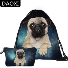 DAOXI 2 шт Рюкзак с Мопсом школьный рюкзак для детей подростков девочек