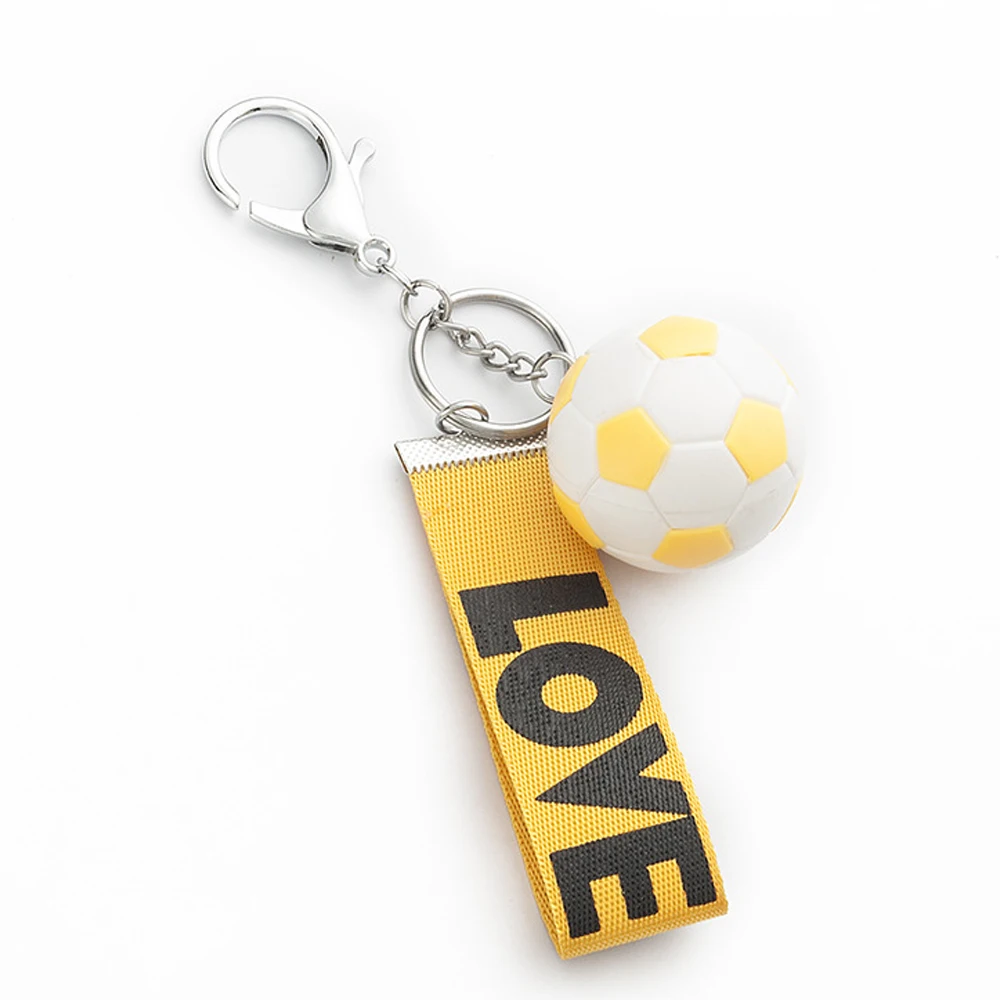 Лидер продаж Футбол цепи прочной нейлоновой веревки футбол брелок "любовь" держатель для Для женщин Для мужчин футбольных болельщиков подарки сувенирные - Цвет: yellow