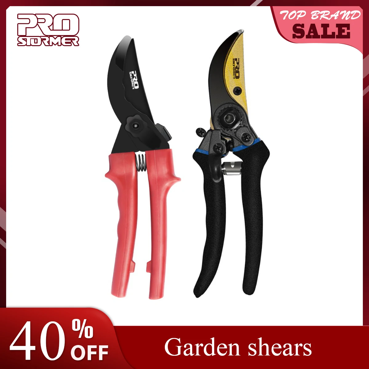 

PROSTORMER Pruning Shears Professional PVC Handguard 65 Manganese Steel Blade Rose Gardening Scissors Hand Pruners tools