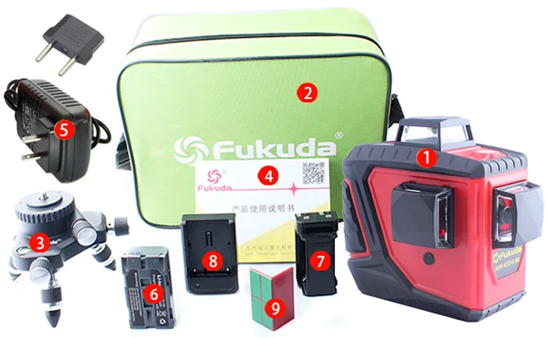 

Fukuda MW-93T 3D 12Lines laser level green/red Laser level Self-Leveling 360 Horizontal Vertical Cross Super Powerful