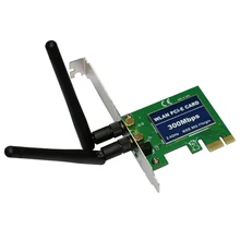 PCI Express PCI-E 11n 802.11b/g/n 300 Мбит/с 300 м беспроводная карта Wi-Fi Lan сетевой адаптер антенны