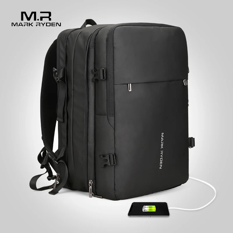 Mark Ryden Man Backpack Fit 17 Inch Laptop USB Charging Multi-layer Space Travel Bag Business Male Anti-Theft Mochila