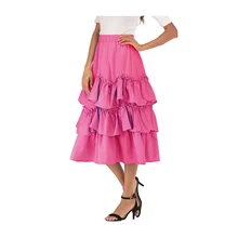 ELEXS/, горячая Распродажа, модные длинные женские вечерние юбки для танцев, европейская Однотонная юбка-торт в стиле ретро с большими свисающими юбками, E8861